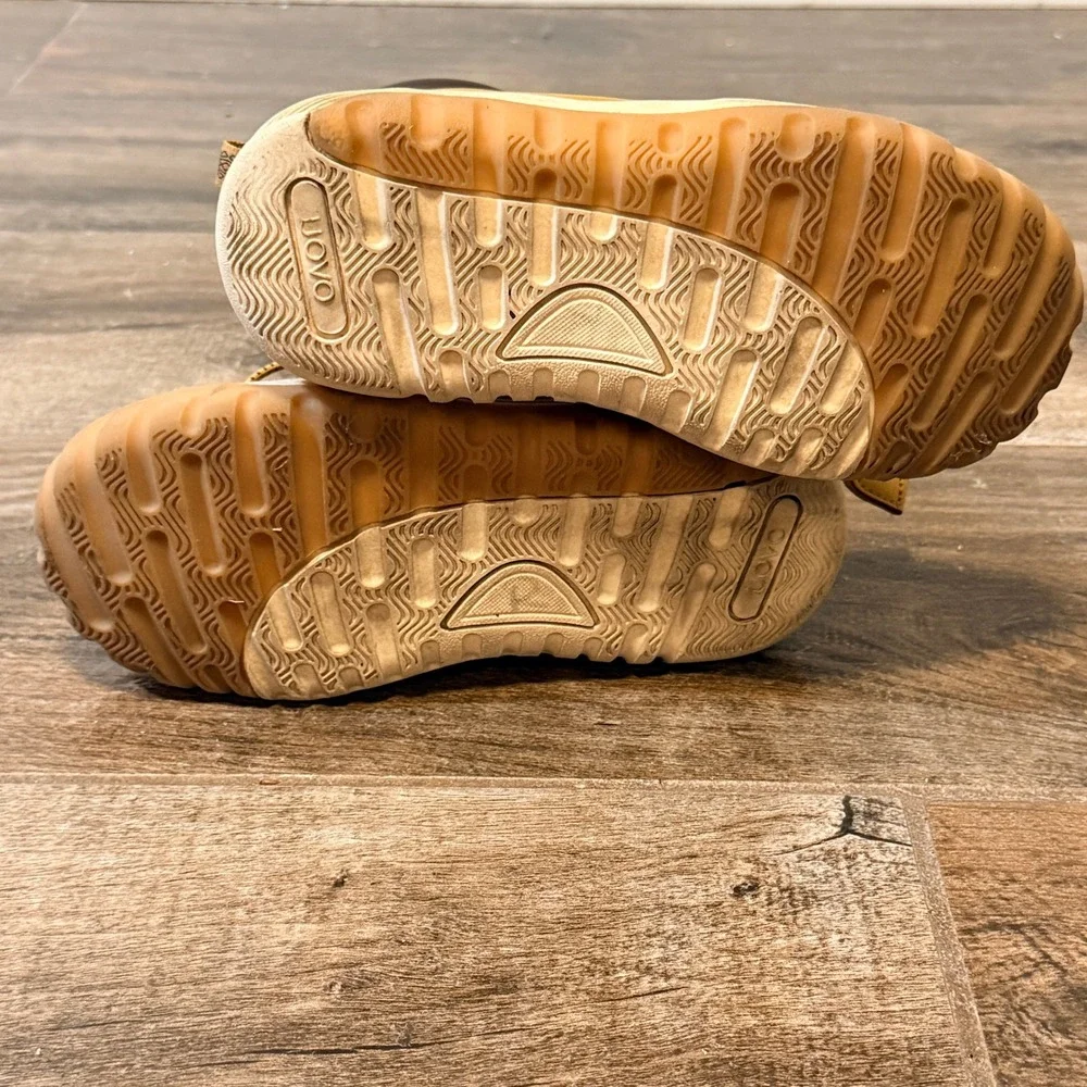 UOVO Kids High Top Side Zip Water-Resitant Hiking Boots, Tan, 31/ 12.5